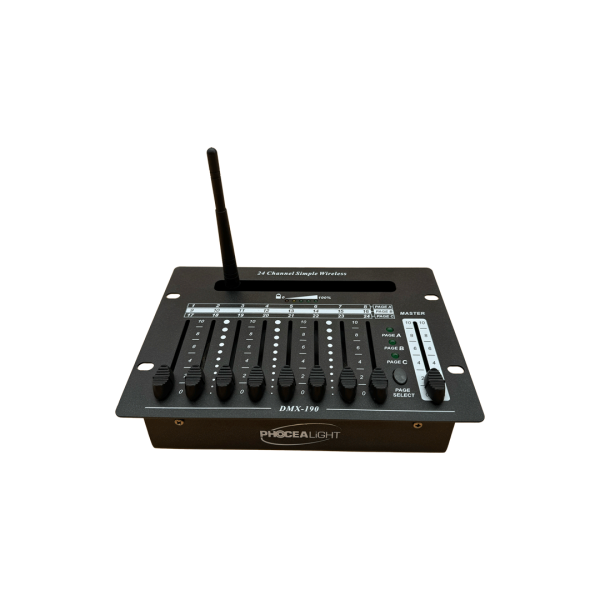 Contrôleur DMX HF sur batterie 24 canaux, idéale pour les professionnels de l'éclairage cherchant à simplifier leurs installations